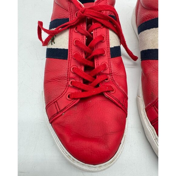Lacoste Mens Grad Vulc 120 2 P Sneaker Size Red Leather Sneakers Size 8.5 Red - Picture 13 of 13